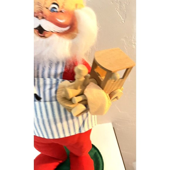 Annalee Santa Doll 1981 With Wooden Train Paint Brush Has Tag Perfect Shape 18” - Picture 6 of 13